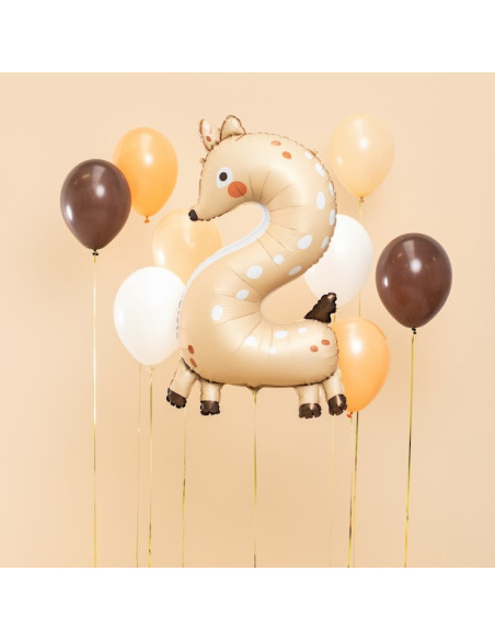 Ballon Mylar Chiffre 2 - Chevreuil - Déco anniversaire thème animaux