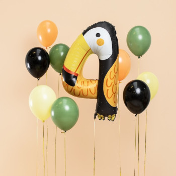 Mylar-Ballon Nummer 4 - Tukan - Geburtstagsdekoration Baby Tierthema - Bellefete.ch 2