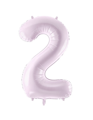 Palloncino in foil con numero "2" viola pastello - Decorazione per feste per bambini, adolescenti e adulti