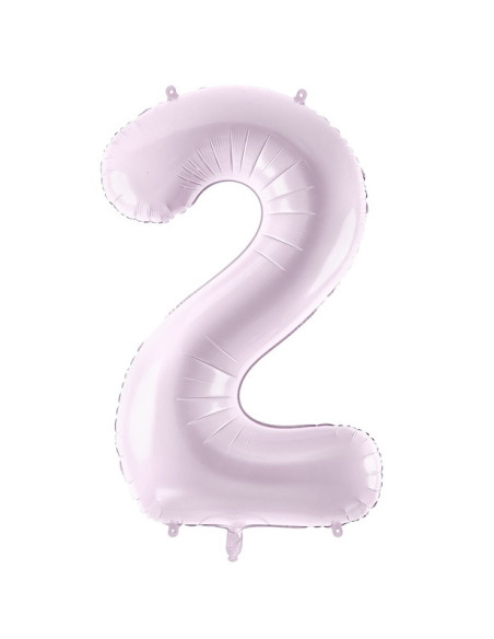 Palloncino in foil con numero "2" viola pastello - Decorazione per feste per bambini, adolescenti e adulti