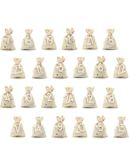 Calendario dell'Avvento - Sacchetti in cotone
