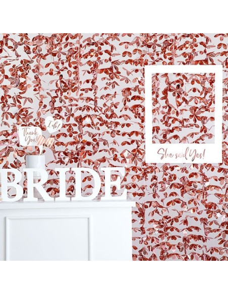 Rideau de fleurs en Rose Gold - Décoration Mariage, Anniversaire & Baby Shower - Bellefete.ch
