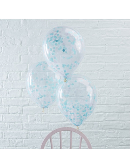 Blaue Konfettiballons - Bellefete.ch - Schweiz - Partydekoration