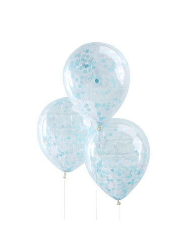 Blaue Konfetti-Partyballons - Partydekoration