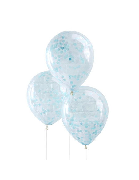 Ballons de fête à confettis Bleus - Déco de fête Ballons de fête à confettis Bleus - Déco de fête