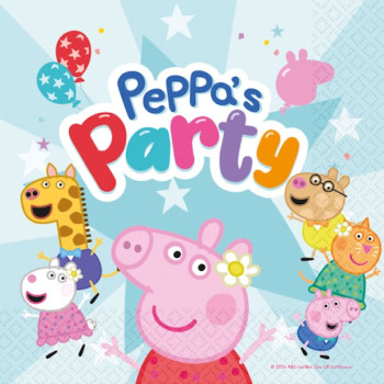 Serviettes d'anniversaire Peppa Pig - Articles de fête Peppa Pig - Livraison en Suisse