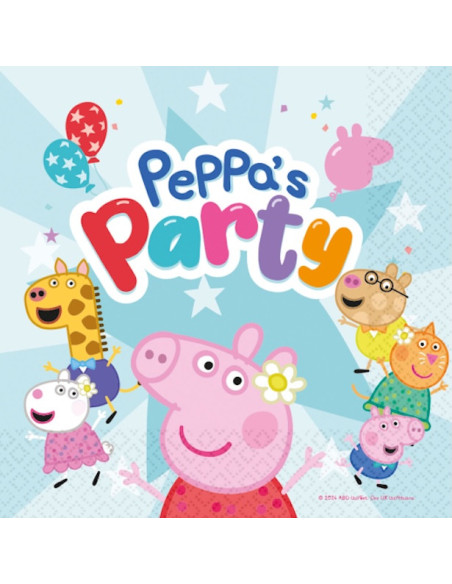 Tovaglioli di compleanno Peppa Pig - Articoli per feste Peppa Pig - Consegna in Svizzera