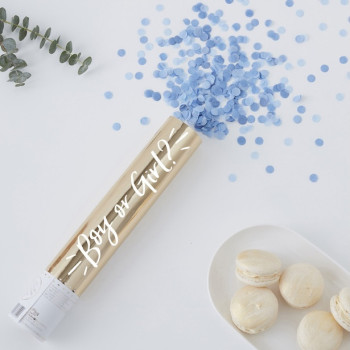 Cannone di coriandoli Blu Baby Shower - Decorazione Baby Shower - Svizzera