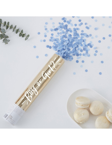 Blaue Konfetti-Kanone Baby Shower - Baby Shower Dekoration - Schweiz