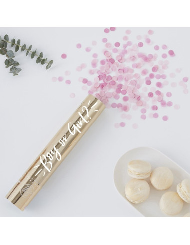 Konfettikanone Rosa - Baby Shower - Partyzubehör - Bellefete.ch