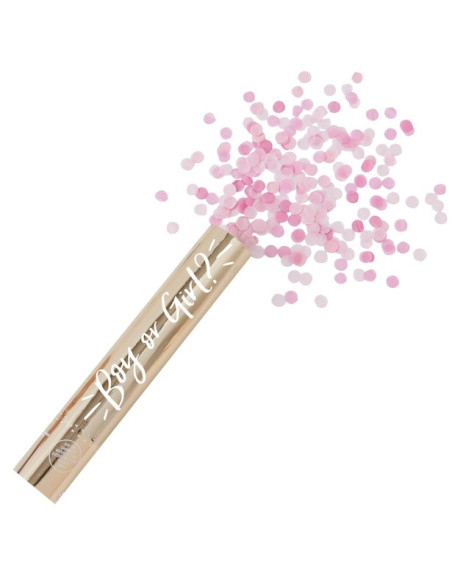 Konfettikanone in Rosa | Babyparty | BelleFete.ch