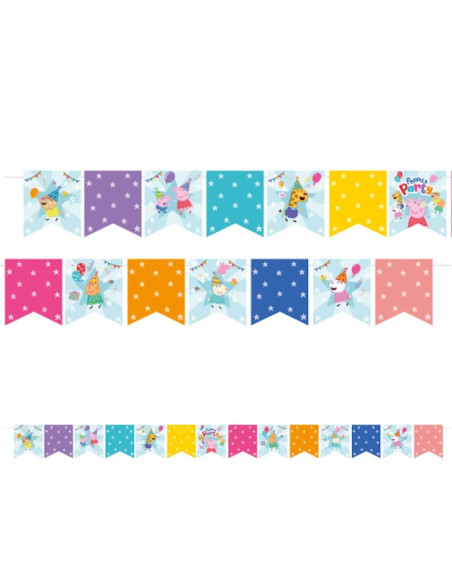 Guirlande de fête d'anniversaire Peppa Pig - Décoration salle d'anniversaire - Bellefete.ch