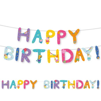 Ghirlanda di compleanno Peppa Pig - Happy Birthday - Bellefete.ch – Negozio online Svizzera