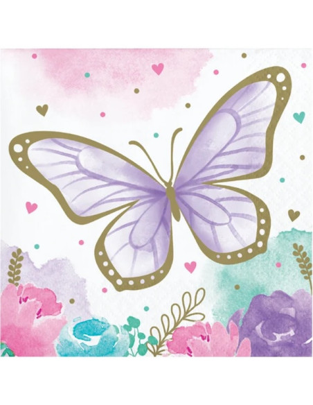 Serviettes à boisson "Papillons"