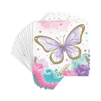 Serviettes à boisson "Papillons" 2