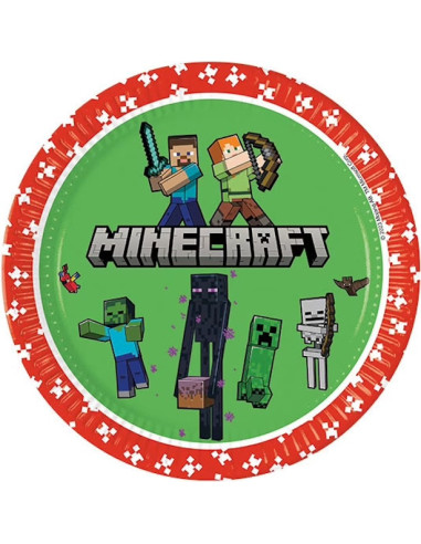 Assiettes d'anniversaire Minecraft