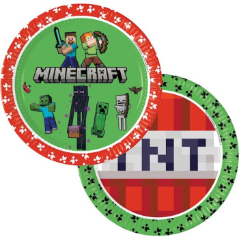 Piatti di compleanno Minecraft - Bellefete.ch - Svizzera - Decorazione di compleanno Minecraft 2