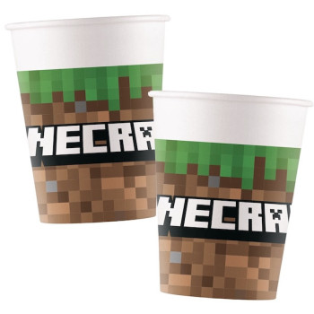 Bicchieri di compleanno Minecraft - Bellefete.ch - Svizzera - Decorazione di compleanno Minecraft