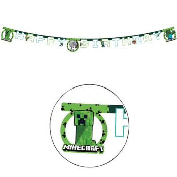 Ghirlanda di compleanno Minecraft - Decorazione per feste per bambini - Bellefete.ch - Svizzera 2