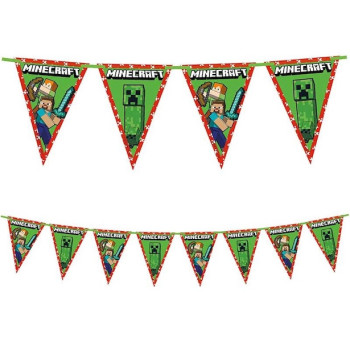 Guirlande à fanions Minecraft - Déco salle d'anniversaire - Suisse