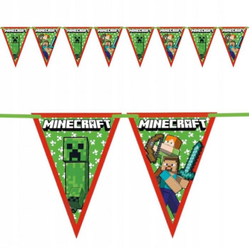 Guirlande à fanions Minecraft - Déco salle d'anniversaire - Suisse 2