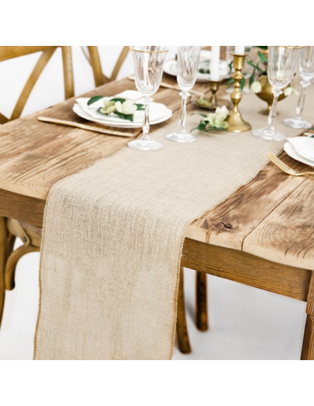 Chemin de table en Toile de Jute - Articles de fête - Suisse Chemin de table en Toile de Jute - Articles de fête - Suisse