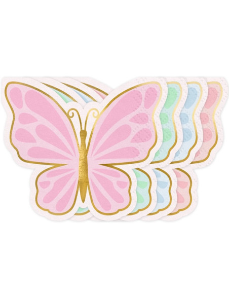 12 Serviettes de fête en forme de Papillons - Déco Thème Nature, Papillons et Printemps - Bellefete.ch