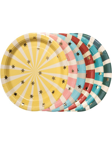 Piatti da dessert a tema circo - Decorazioni per la tavola delle feste per bambini