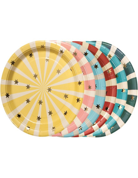 Piatti da dessert a tema circo - Decorazioni per la tavola delle feste per bambini