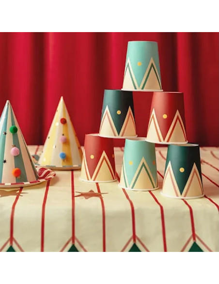 Bicchieri per feste a tema circo - Stoviglie per feste di compleanno per bambini Bicchieri per feste a tema circo - Stoviglie per feste di compleanno per bambini