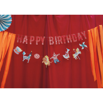 Ghirlanda Compleanno Tema Circo 10 Metri - Decorazione Festa Bambini Con 14 Pezzi E Cordino - 2