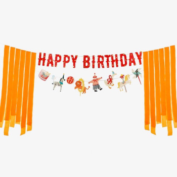 Guirlande d'anniversaire Cirque avec rideaux - Déco murale - Bellefete.ch