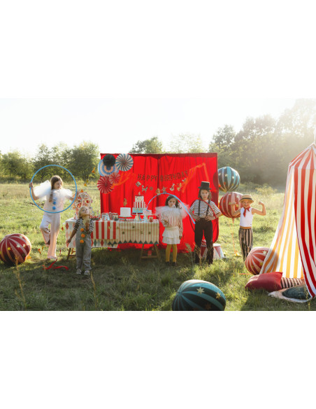 Roter Geburtstagsballon mit Zirkusmotiv – Zirkusparty-Ballons