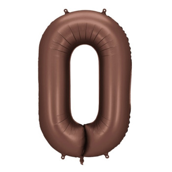 Ballon alu Chiffre "0" Moka - Décoration fête enfant, ado et adulte - Bellefete.ch