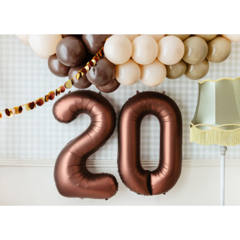 Palloncino in alluminio Numero "2" Moka - Decorazione festa bambino, adolescente e adulto - Bellefete.ch 2