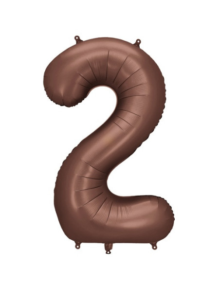 Aluminium Ballon Nummer "2" Moka - Partydekoration für Kinder, Jugendliche und Erwachsene - Bellefete.ch