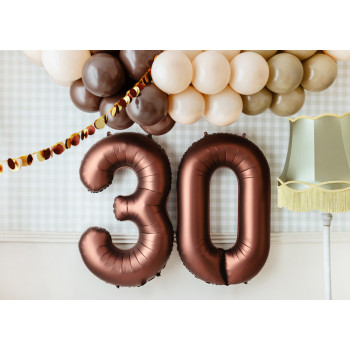 Aluminium Ballon Cifra "3" Moka - Partydekoration Kind, Teenager und Erwachsene - Bellefete.ch 2