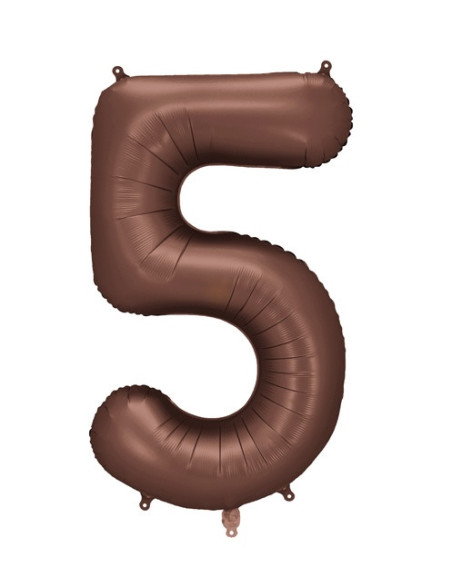 Aluminium Ballon Cifra "5" Mokka - Partydekoration für Kinder, Jugendliche und Erwachsene - Bellefete.ch