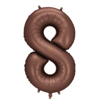 Aluminium Ballon Chiffre "8" Mokka - Partydekoration für Kinder, Jugendliche und Erwachsene - Bellefete.ch