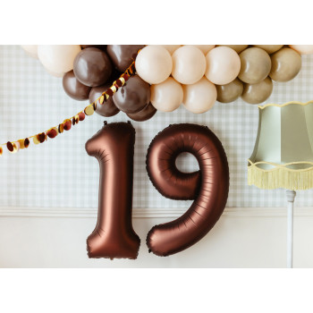 Ballon alu Chiffre "9" Moka - Décoration fête enfant, ado et adulte - Bellefete.ch 2