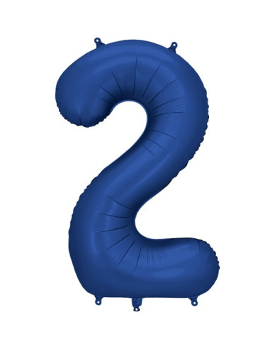 Palloncino foil numero "2" blu navy