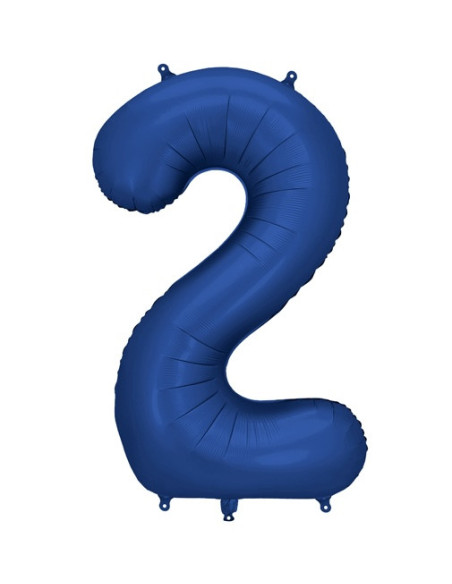 Ballon alu Chiffre "2" Bleu Marine - Décoration anniversaire tendance - Bellefete.ch