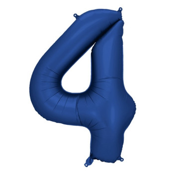 Ballon en aluminium chiffre "4" Bleu Marine - Déco d'anniversaire - Bellefete.ch