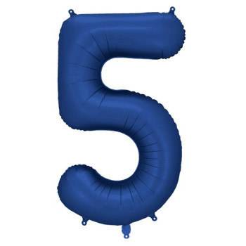 Ballon alu Chiffre "5" Bleu Marine - Décoration anniversaire tendance - Bellefete.ch