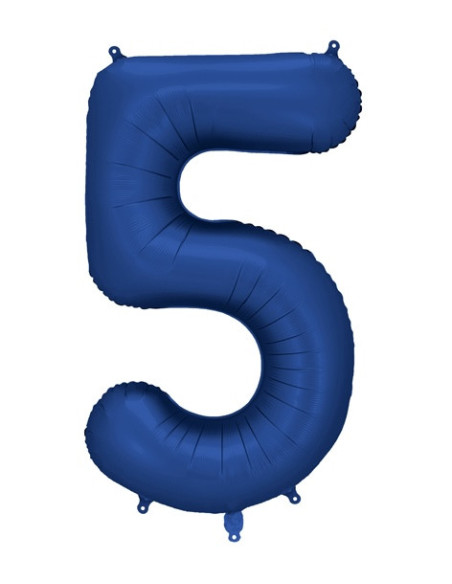 Aluminium Ballon Chiffre "5" Marineblau - Trendige Geburtstagsdekoration - Bellefete.ch