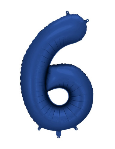 Marineblauer Folienballon mit der Zahl „6“