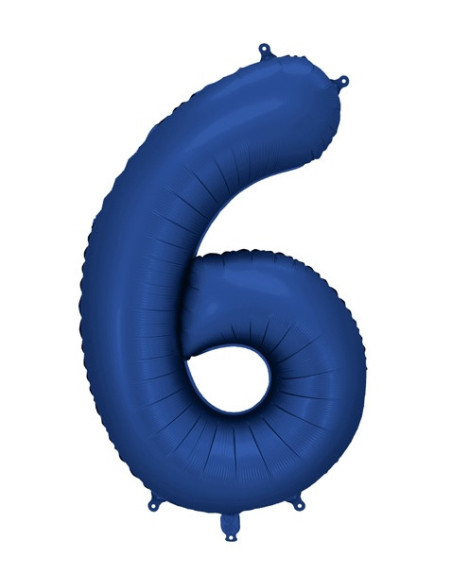 Palloncino in alluminio Numero "6" Blu Marino - Decorazione compleanno alla moda - Bellefete.ch
