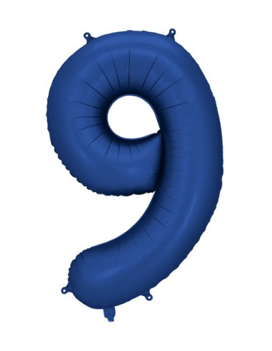 Marineblauer Folienballon mit der Zahl „9“