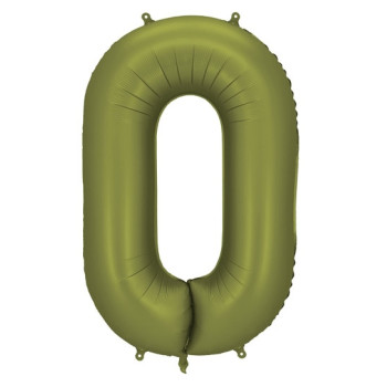 Aluminium Ballon Ziffer "0" Olivgrün - Personalisierte Dekoration - Bellefete.ch