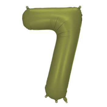 Ballon alu Chiffre "7" Vert Olive - Décorations de fête en Suisse - Bellefete.ch